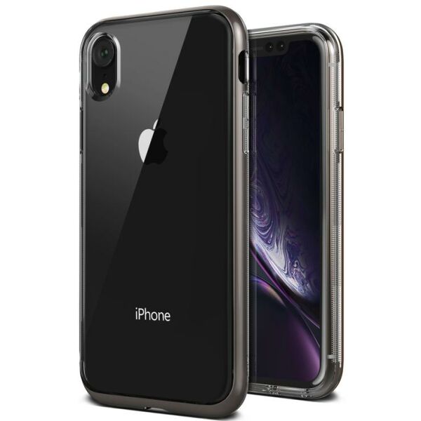 VRS iPhone XR ile Uyumlu Crystal Bumper Kılıf Metallic Black