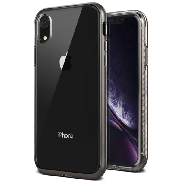 VRS iPhone XR ile Uyumlu Crystal Bumper Kılıf Metallic Black
