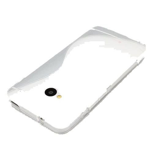 One M7 ile Uyumlu Desenli Silikon Kılıf Beyaz