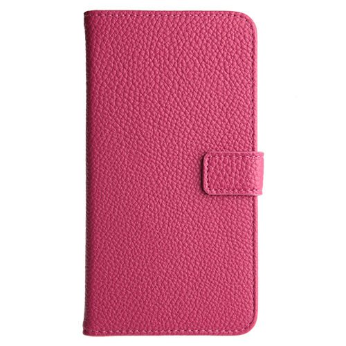 Galaxy S5 G900 ile Uyumlu Textured Walled Kapaklı Kılıf Pembe Renk