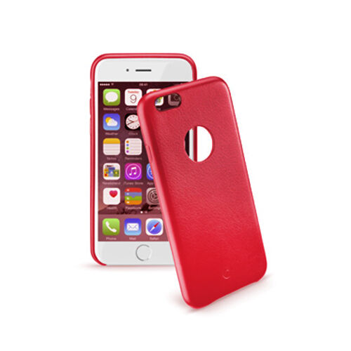Cellular Line iPhone 6S Plus/6 Plus ile Uyumlu Class Suni Deri Kılıf Kırmızı CLASSIPH655R