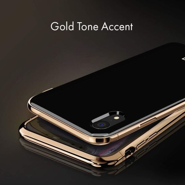 Spigen iPhone XR ile Uyumlu Kılıf La Manon étui Gold Black