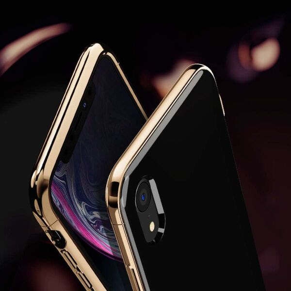 Spigen iPhone XR ile Uyumlu Kılıf La Manon étui Gold Black