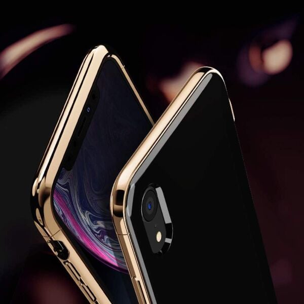 Spigen iPhone XR ile Uyumlu Kılıf La Manon étui Gold Black