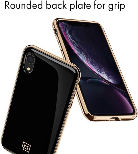 Spigen iPhone XR ile Uyumlu Kılıf La Manon étui Gold Black