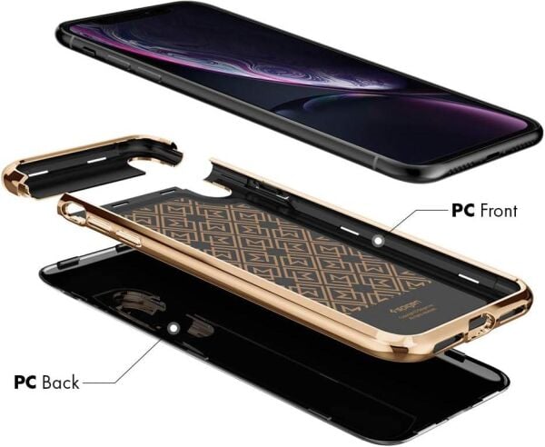 Spigen iPhone XR ile Uyumlu Kılıf La Manon étui Gold Black