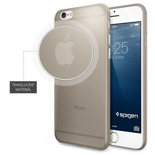 Spigen iPhone 6/6s ile Uyumlu Kılıf Air Skin 0.3 mm Ultra ince Champagne Gold