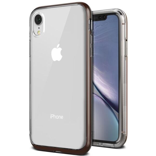 VRS iPhone XR ile Uyumlu Crystal Bumper Kılıf Brown