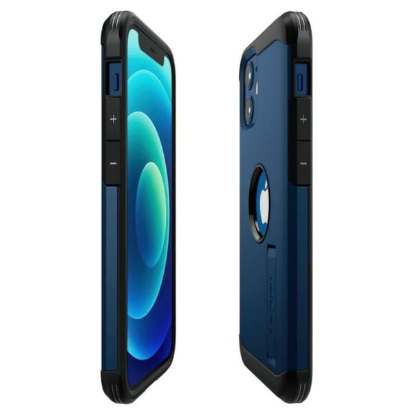 Spigen iPhone 12 Mini ile Uyumlu Kılıf Tough Armor Navy Blue