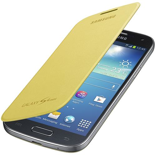 Galaxy S4 Mini i9190 ile Uyumlu Flip Cover Kılıf Sarı EF-FI919BYEGWW (Out)