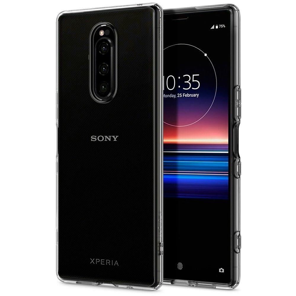 Spigen Xperia 1 ile Uyumlu Kılıf Liquid Crystal Clear 4 Tarafı Tam Koruma