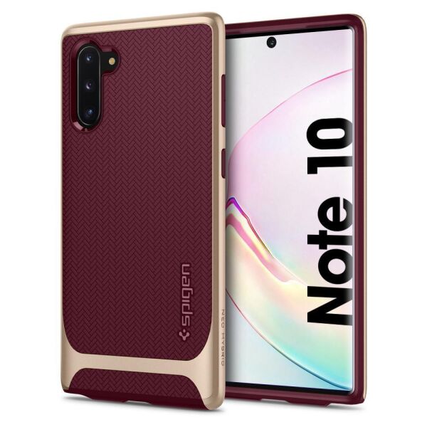 Spigen Galaxy Note 10 ile Uyumlu Kılıf Neo Hybrid Burgundy