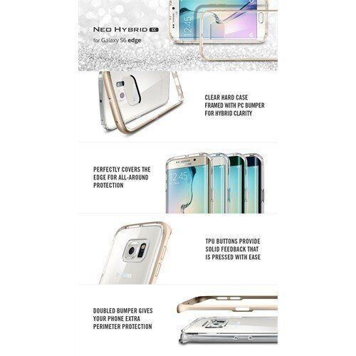 Spigen Galaxy S6 ile Uyumlu Kılıf Neo Hybrid CC Champagne Gold