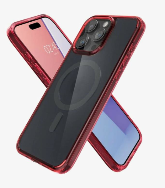 Spigen iPhone 15 Pro Max Kılıf, Spigen Ultra Hybrid Magfit (Magsafe Uyumlu) Deep Red
