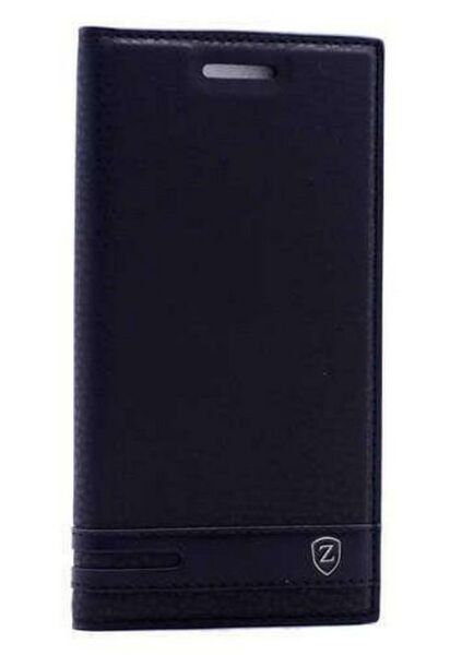 Zore Vibe S1 ile Uyumlu Elite Serisi Kapaklı Kılıf Siyah