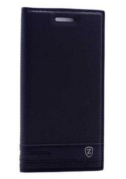 Zore Vibe S1 ile Uyumlu Elite Serisi Kapaklı Kılıf Siyah