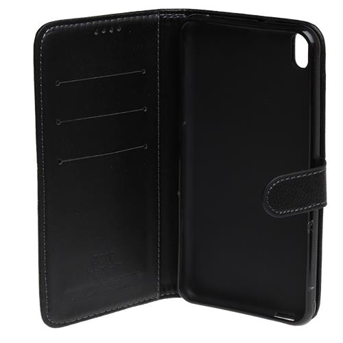 Desire 816 ile Uyumlu Kılıf Yan Model Kartlıklı Cüzdanlı Siyah