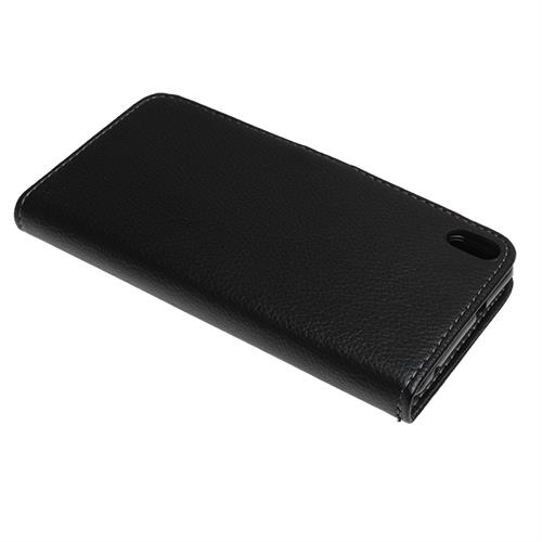 Desire 816 ile Uyumlu Kılıf Yan Model Kartlıklı Cüzdanlı Siyah