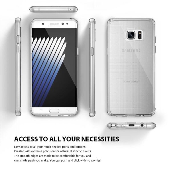 Ringke Air Galaxy Note 7 FE ile Uyumlu Kılıf Crystal Clear Ultra Hafif Esnek İnce Şeffaf Transparan