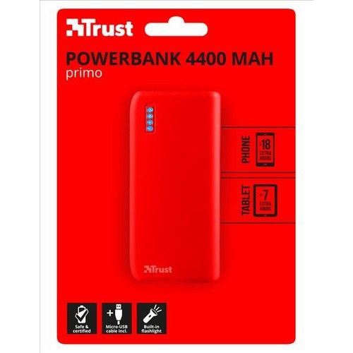 Trust 22136 Primo Powerbank 4400 Kırmızı