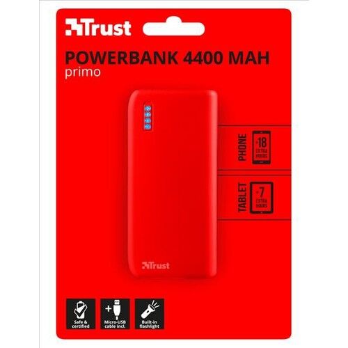 Trust 22136 Primo Powerbank 4400 Kırmızı
