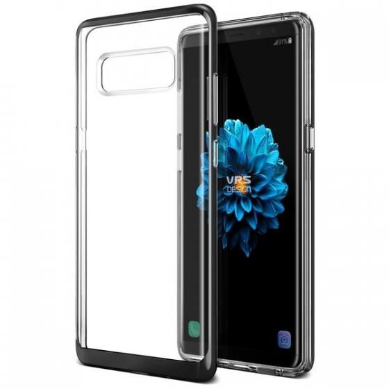 VRS Galaxy Note 8 ile Uyumlu Crystal Bumper Kılıf Metallic Black