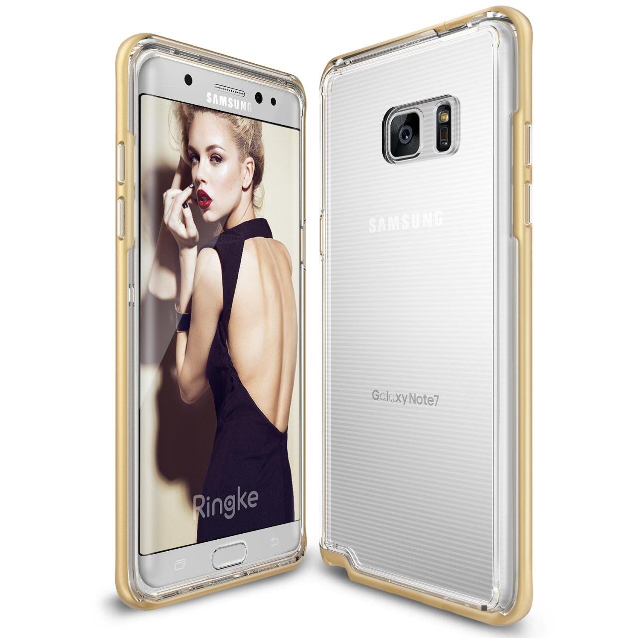 Ringke Frame Galaxy Note 7 FE ile Uyumlu Çerçeveli Bumper Kılıf Royal Gold