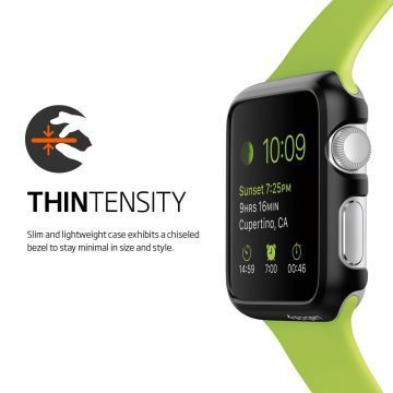 Spigen Apple Watch ile Uyumlu Kılıf Thin Fit (38mm) Black