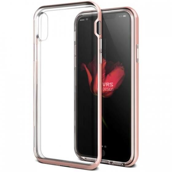 VRS Design iPhone X ile Uyumlu Crystal Bumper Kılıf Rose Gold