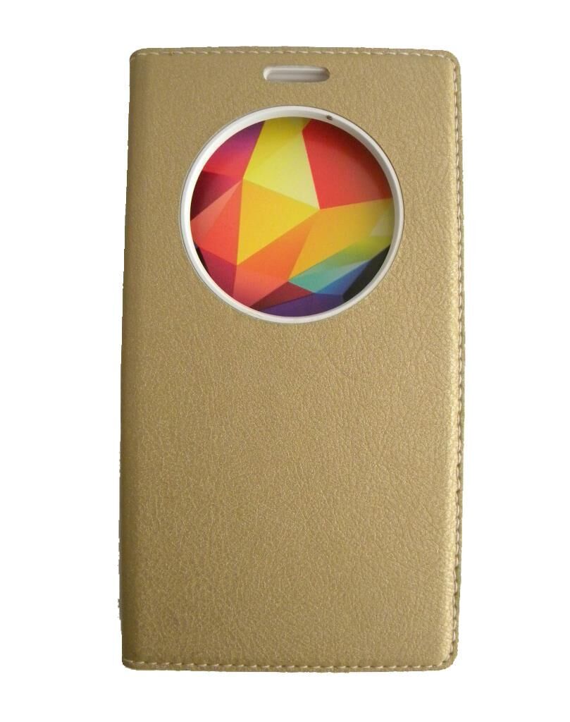 Jopus Zenfone 3 ile Uyumlu Suni Deri KK-147 Kapaklı Koruma Kılıfı Gold