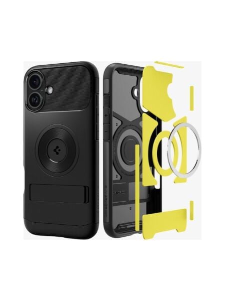 Spigen iPhone 16 Plus ile Uyumlu Kılıf Tough Armor Mag (MagSafe Uyumlu) Black