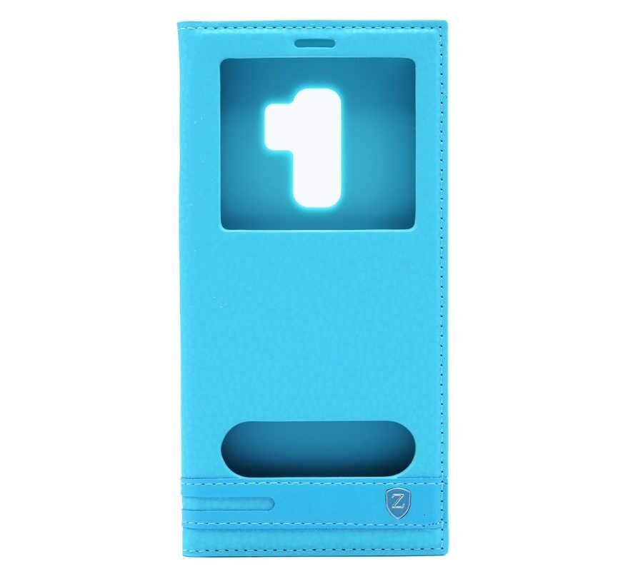 Zore Galaxy S9 Plus ile Uyumlu Elite Serisi Pencereli Kapaklı Kılıf Turkuaz