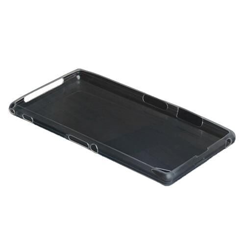 Xperia Z1 ile Uyumlu Kılıf İnce Şeffaf Silikon Beyaz