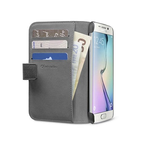 Cellular Line Galaxy S6 Edge ile Uyumlu Book Agenda Kapaklı Kılıf Siyah BOOKAGENDAGALS6EK