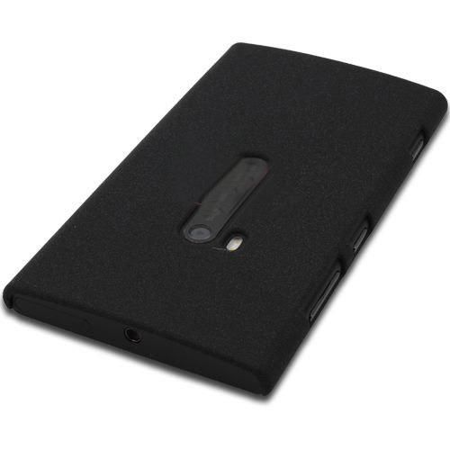 Lumia 920 ile Uyumlu Kumlu Sert Kauçuk Kılıf Siyah