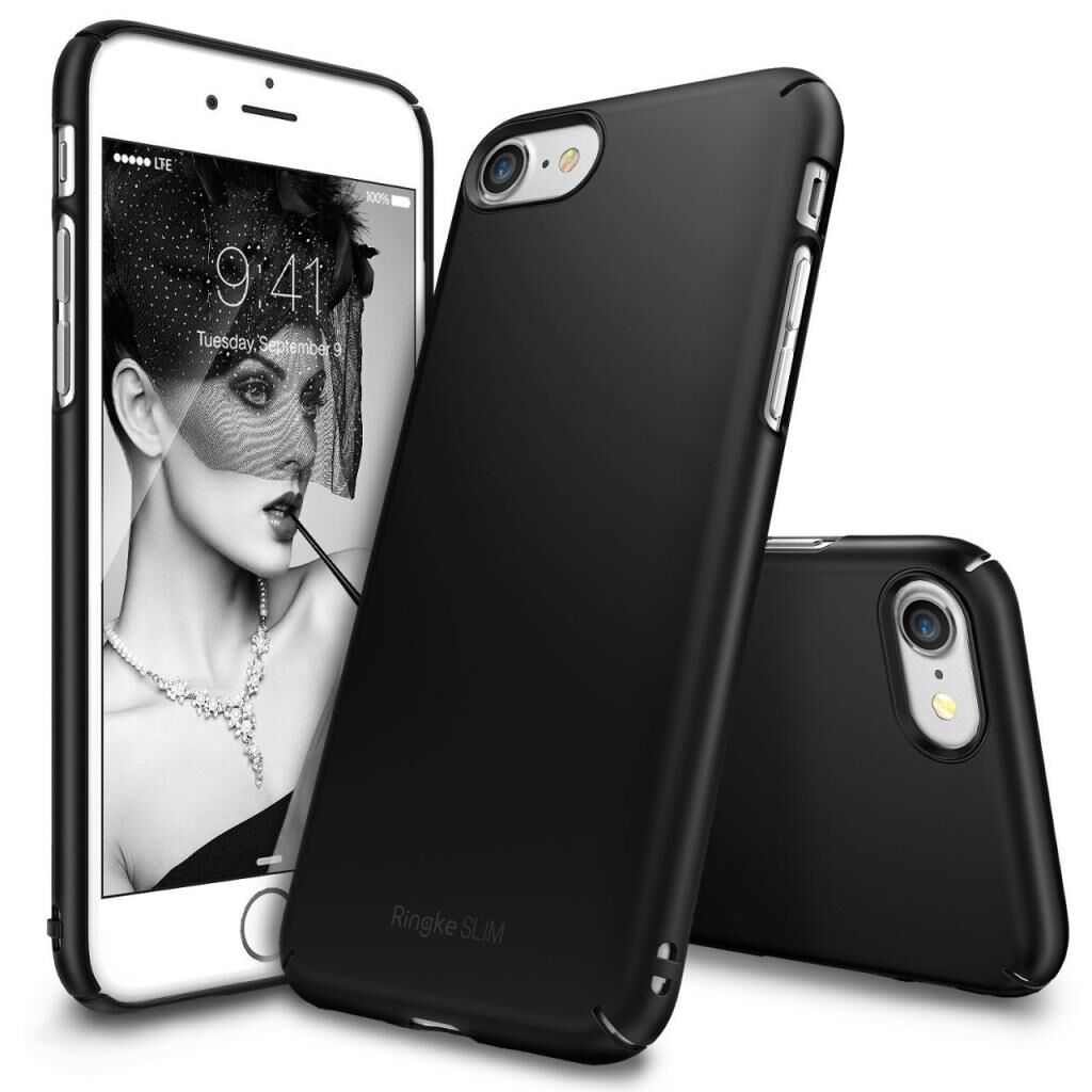Ringke Slim iPhone 7/8 ile Uyumlu KIlıf Sf Black İnce Şık Tasarım