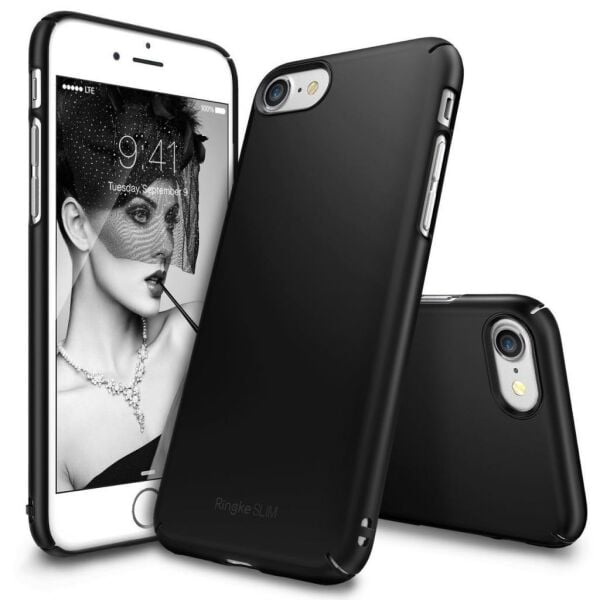 Ringke Slim iPhone 7/8 ile Uyumlu KIlıf Sf Black İnce Şık Tasarım