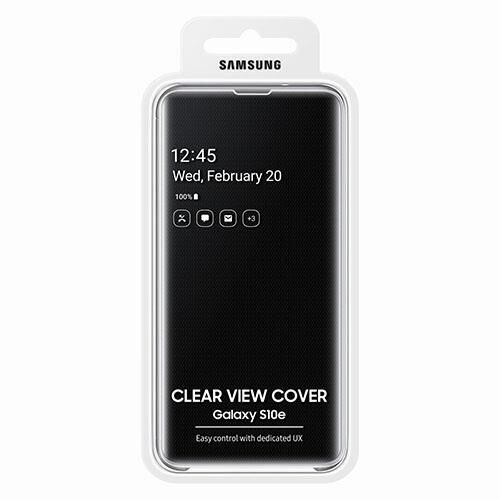 Galaxy S10e ile Uyumlu Clear View Kılıf Siyah EF-ZG970CBEGWW